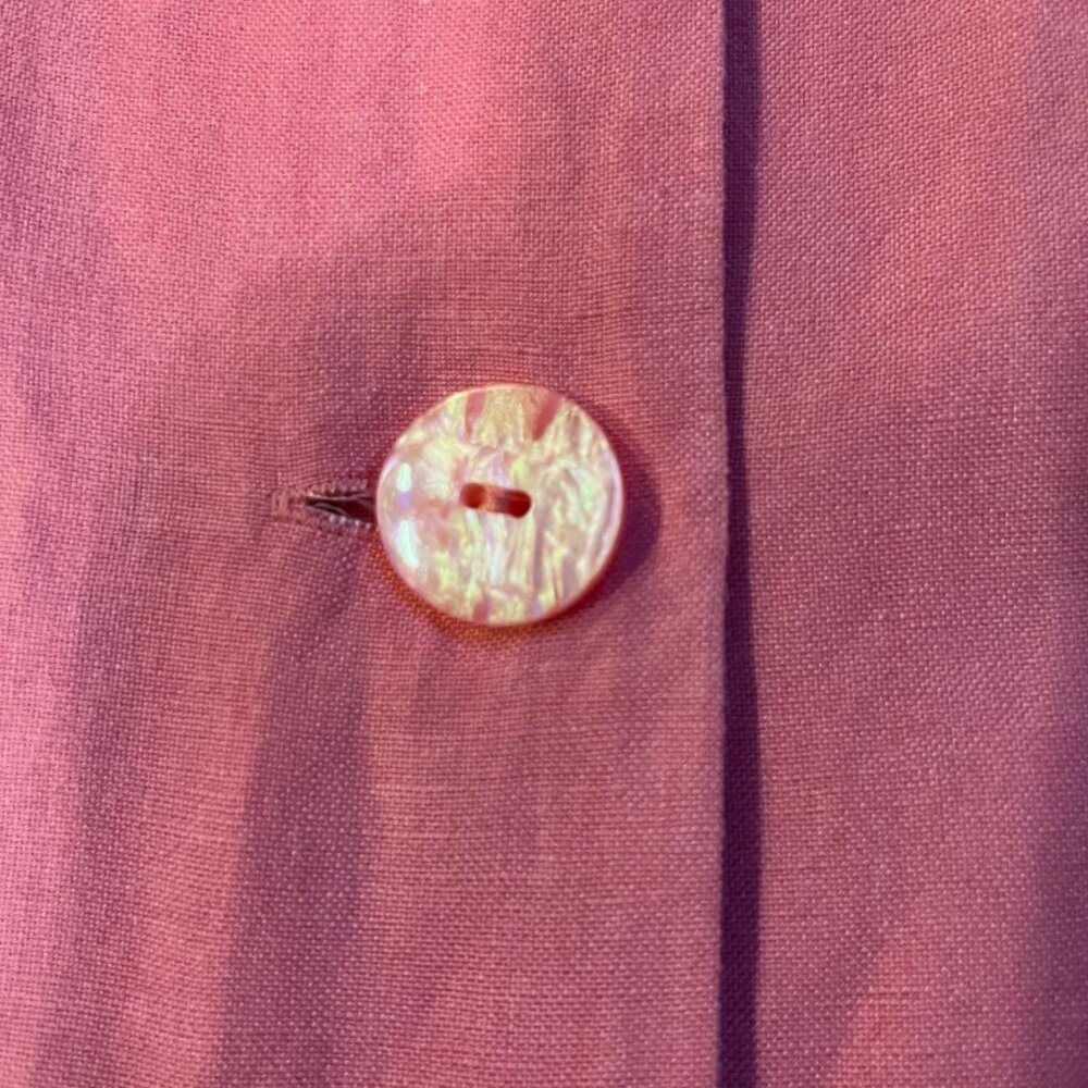 Vintage CJ Banks Linen Blend Midi Dress 20W Pink Button Front Used - Picture 13 of 16